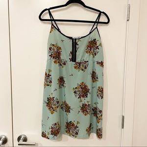 Kimchi Blue Green Floral and Lace Short Dress from Anthropologie Size Large